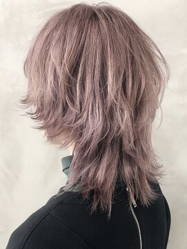 ソーコ 渋谷(SOCO) マッシュウルフミディアムウルフレイヤーラベンダーベージュ