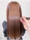 うるツヤロングツヤ髪オレンジブラウン20代30代ストレート