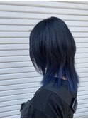 インナーカラー　ブルーブラック　miyuki