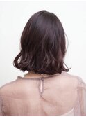 愛されボブ 大人可愛いボブ ブリーチなしピンクブラウン重めボブ