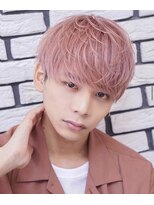 オーシャントーキョー 渋谷神南(OCEAN TOKYO) ハイライトミルクティーベージュツーブロックメンズマッシュ