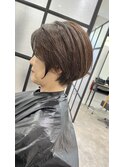 ショート ボブ 髪質改善 白髪ぼかし 縮毛矯正