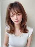 ★小顔レイヤーカットデジタルパーマチェリーブラウン