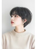 ★ナチュラル束感マッシュショート　チェリーブラウン