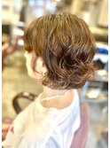 外ハネ大人可愛いエアリーボブパーマ