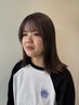 前髪ストレート＋おさまり重視カット+透明感カラー