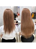 Before→After/編み込みエクステ×ライトブラウン