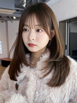 アルバム 渋谷パルコ(ALBUM) ロング顔周りレイヤー韓国ヘア似合わせカット_F21278