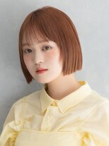 アース 焼津店(HAIR&MAKE EARTH)&nbsp;ぱつっとボブ×オレンジブラウン