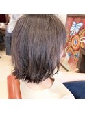 ココアベージュ×切りっぱなしボブ