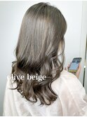 小顔くびれヘア20代30代40代セミロングオリーブベージュ艶髪