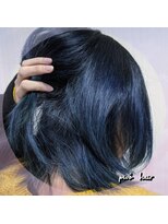ピヴォヘアー(pivo hair) ネイビー グラデーション ケアブリーチ ハイトーンカラー