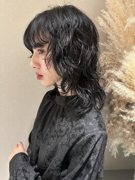 ノラギンザユー(NORA GINZA/U) ウルフパーマレイヤーパーマミディアムパーマニュアンスパーマ