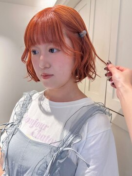 ベレーザ 渋谷(BELEZA) 9539ベビーピンクカシスレッドハイトーンカラーレイヤーボブ