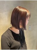 ぱつっとボブ×ピンクラベンダー