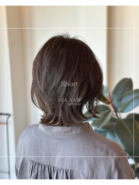 シーソー(SEA SAW) ミディアムショートウルフ/外ハネ/レイヤーカット/ウルフ