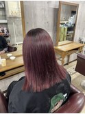 イエベだからこそ似合うブリーチなしワインレッドカラー