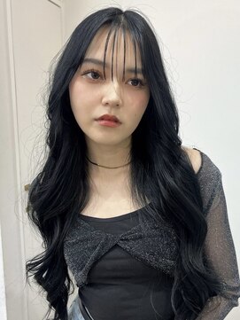 ディーバ 池袋東口(D.I.E.V.A) 20代30代40代髪質改善ロングヘア韓国レイヤー艶髪ブルーブラック
