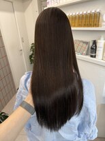 ペレ 栄 アネックス(PELE栄ANNEX) 韓国 くびれロング レイヤー ワンホンヘア 小顔前髪