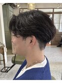 メンズ韓国ヘア/ニュアンスパーマ/毛流れセンターパート/関祐翔