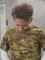 ソーコ 渋谷(SOCO) メンズカットスパイキーショートダブルカラーブリーチブロンド