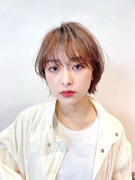 リブランド 銀座(REBRAND) ★ベージュカラーマッシュウルフ耳掛けシースルーバング