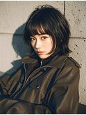 ベリーショートハンサムショートバレイヤージュハッシュカット