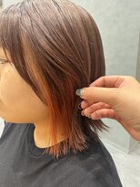 ヘアデザインファブロ イオンモール宮崎店(hair design FABRO.) インナーカラー/インナーオレンジ/暖色系カラー