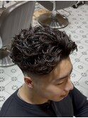 men's/波巻きツイストスパイラル/リバースセンターパート
