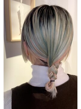 スイウ(suiu) ベビーパープルxハイトーンカラーxぱっつん前髪