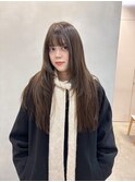 ダークパープル/くびれレイヤー/ミルクティーベージュ/顔周り