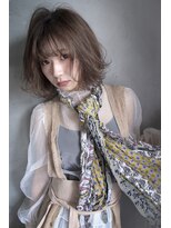 ヘアーアンドメイク ファット(Hair&Make PHAT)&nbsp;ミディアムアッシュカラーボブ外はね20代30代