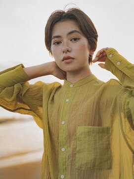 ディア 藤沢(diar) 大人可愛い20代30代40代黒髪前下がりひし形小顔ボブ丸みショート