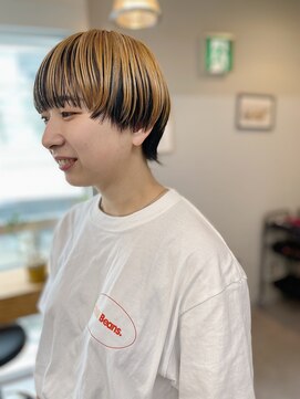 アンドチル 渋谷(AND CHILL) マッシュウルフ/アンブレラカラー/ミルクティーベージュ　渋谷