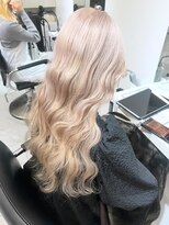 ランテルディ 渋谷(LANTERDIT)&nbsp;シルキーベージュ　ミルクティーアッシュ　コテ巻きアレンジ