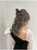 ゆるふわハーフアップ