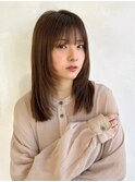 〈藤間〉顔まわりレイヤー/ナチュラルガーリー/ショコラブラウン