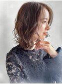 ミルクティーベージュ×ニュアンスパーマ
