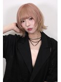 ふんわりピンクのくびれヘア