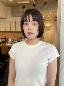 ネロ ヘアサロン ネイビー 渋谷(NERO HAIRSALON NAVY) 【赤津美奈】ボブレイヤー　ボルドー　前髪あり