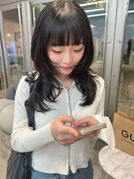 韓国へア/レイヤー/顔周り/ボブ/透明感カラー