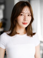 レノラ 本町(LENORA)&nbsp;◯ぱっつん前髪流し前髪鎖骨ミディアムボブ耳かけボブパーマ小顔