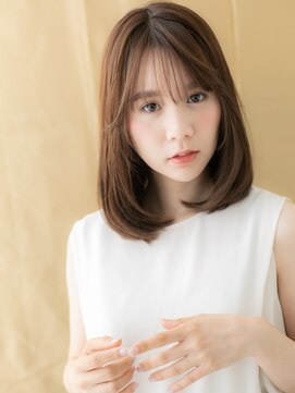 カバーヘア ブリス 川口(COVER HAIR bliss) シースルー前髪ダークブラウンミディアムレイヤーX川口20代30代