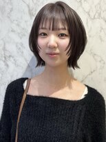 アイトーキョーエス 渋谷(AI TOKYO S)&nbsp;レイヤーボブハッシュカットヘーゼルグレージュブリーチなし前髪