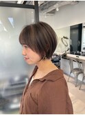 くびれショートボブ40代50代グレイカラー白髪染め白髪ぼかし