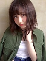 ヘアーアートシフォン 池袋西口店(Hair art chiffon)&nbsp;オン眉マッシュウルフエアリーグレージュ切りっぱなしボブ 池袋