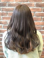 ランズヘアー(LAND’S HAIR)&nbsp;柔らかカラーのミディアムスタイル☆ポイントオレンジ☆