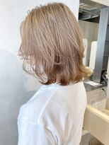 アルバム 銀座(ALBUM GINZA)&nbsp;ミルクティーレイヤー_ココアブラウンフリンジウェーブ_ba298512