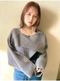 TLUUS前髪パーマグレーベージュレイヤーロングアッシュカラー