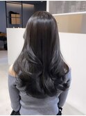 レイヤーカット×グレージュ